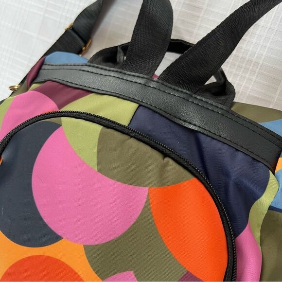 POABA Multifunction Oxford Cloth Shoulder Multicolor Abstract Circles Backpack - Picture 8 of 14